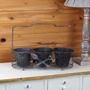 Prepravka s kvetináči - motív príbory