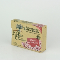 Prírodné mydlo Le Petit Olivier čerešňový kvet 2x100g