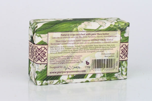 Prírodné mydlo s bambuckým maslom Purpur Pannónia konvalinka 190g