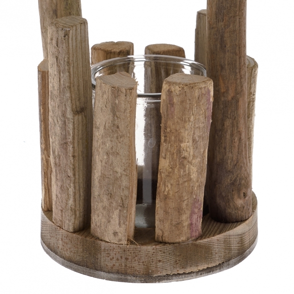 Prírodný svietnik so sklom natur