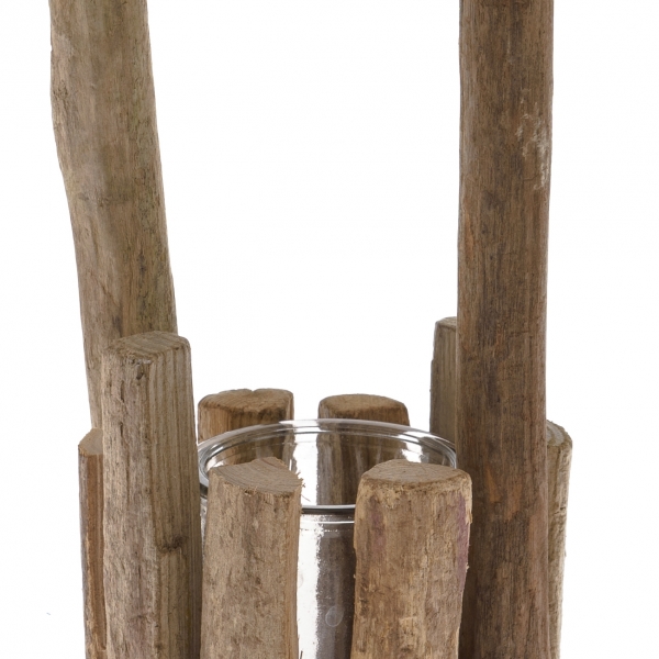 Prírodný svietnik so sklom natur