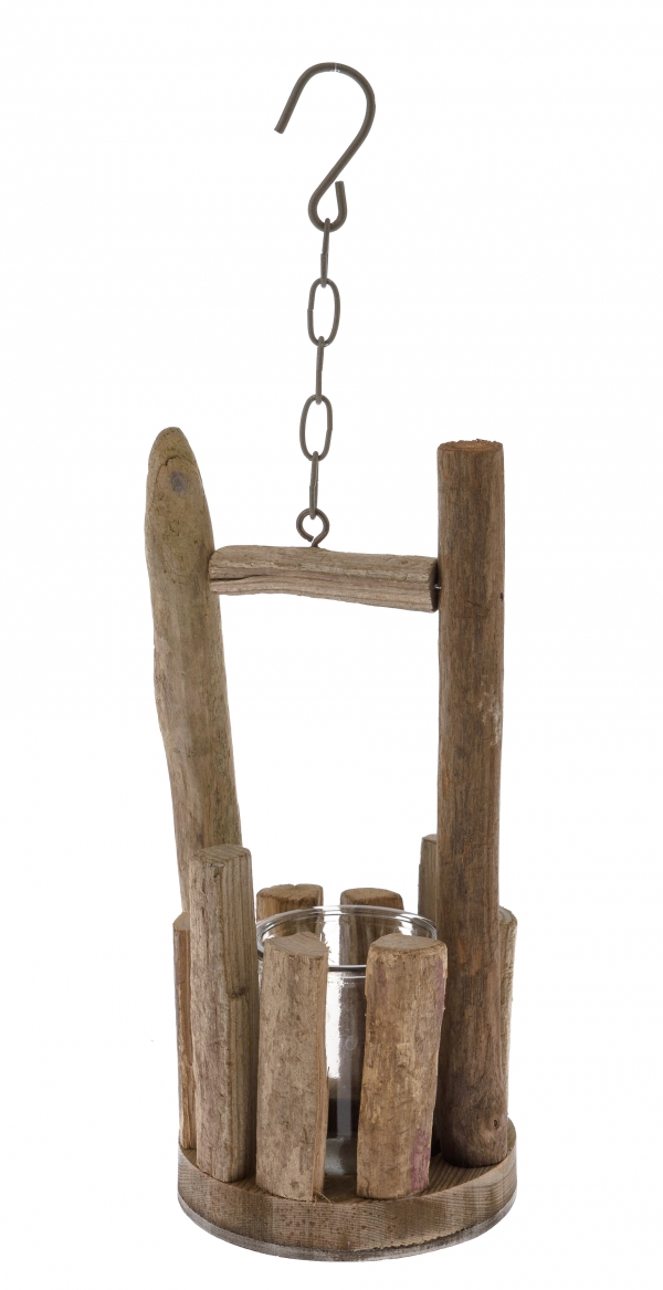 Prírodný svietnik so sklom natur