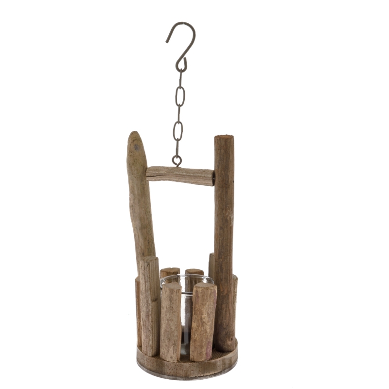 Prírodný svietnik so sklom natur