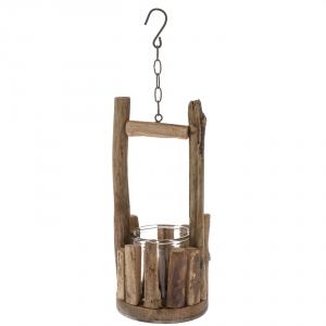 Prírodný svietnik so sklom