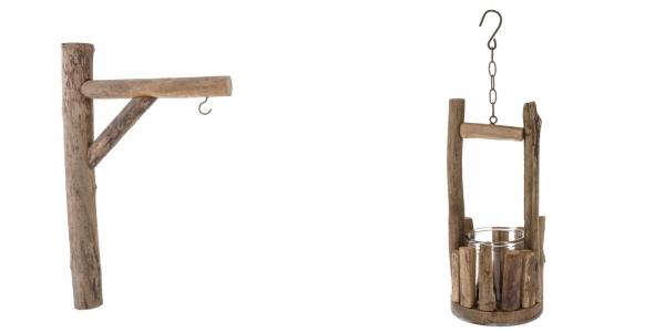 Prírodný svietnik so sklom