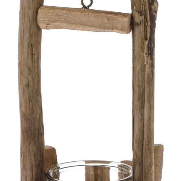 Prírodný svietnik so sklom