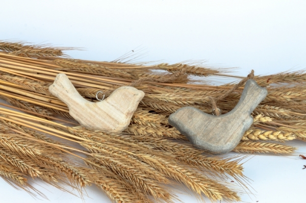 Prízdoba vtáčik drevený prírodné