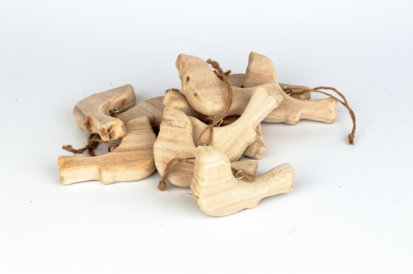 Prízdoba vtáčik drevený prírodné