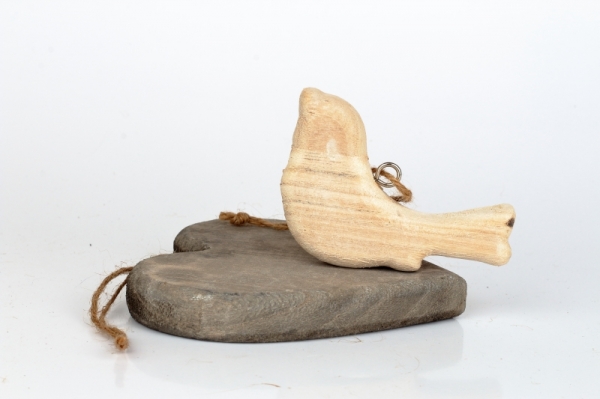 Prízdoba vtáčik drevený prírodné