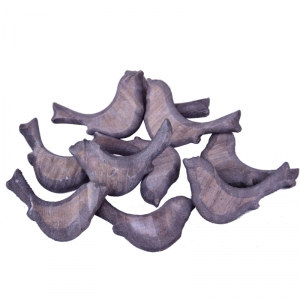 Prízdoba vtáčik drevený šedý