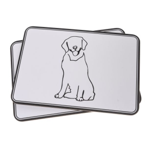 Prestieranie na stôl biele so psom v sade 2ks