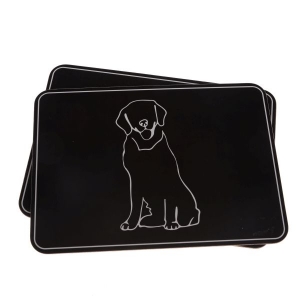 Prestieranie na stôl čierne so psom sada 2ks