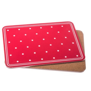 Prestieranie na stôl červené s bodkami sada 2ks 29×21×0,5cm