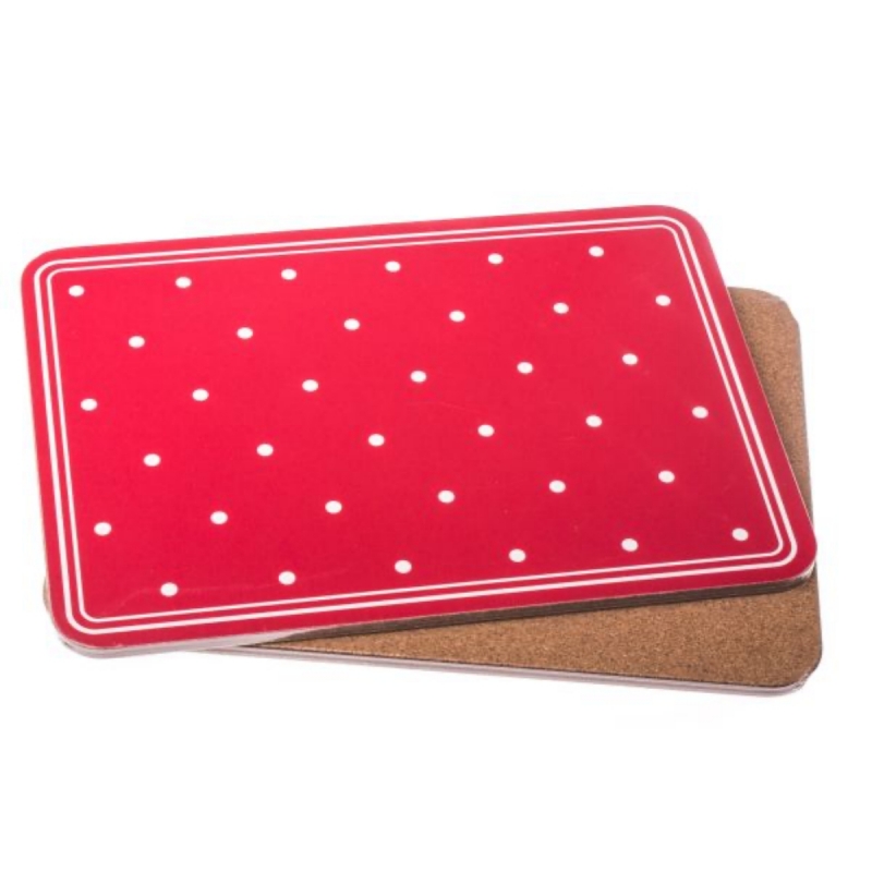 Prestieranie na stôl červené s bodkami sada 2ks 29×21×0,5cm