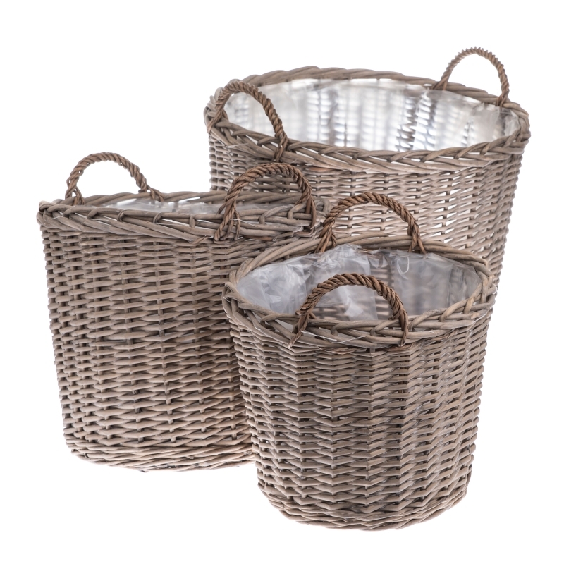Prútené koše s PVC sada 3ks