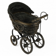 Prútený kočík pre bábiky 72x30x57cm