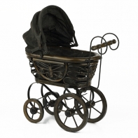 Prútený kočík pre bábiky 72x30x57cm