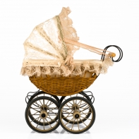 Prútený košík pre bábiky 38x20x35cm