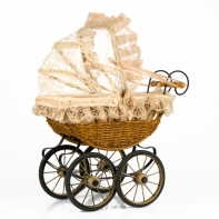 Prútený košík pre bábiky 38x20x35cm
