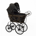 Prútený kočík pre bábiky 47x21x39cm