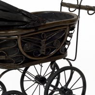 Prútený kočík pre bábiky 47x21x39cm