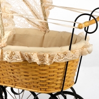 Prútený kočík pre bábiky 72x30x57cm