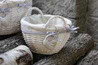 Prútený kôš biely priemer 28cm