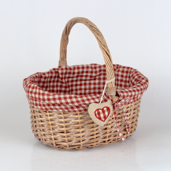 Prútený kôš červený 35x25x16cm