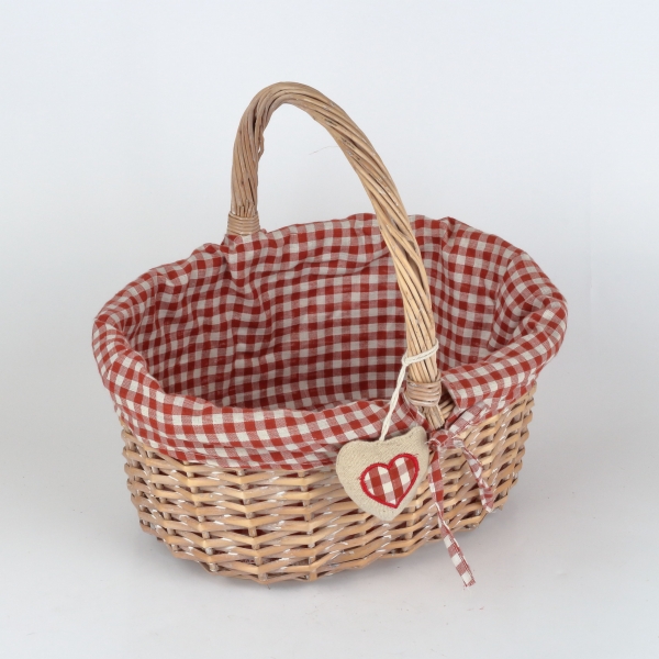 Prútený kôš červený 35x25x16cm