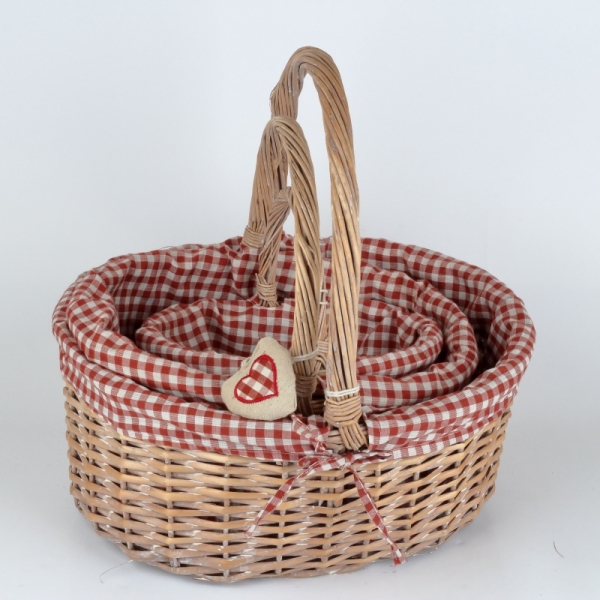 Prútený kôš červený 35x25x16cm