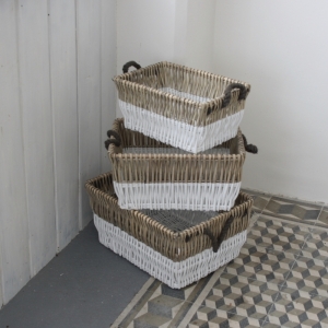 Prútený kôš hranatý (3 ks) 35/40/47 cm