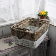 Prútený kôš hranatý (3 ks) 35/40/47 cm