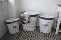 Prútený kôš na bielizeň s látkou 57cm