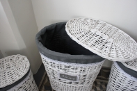 Prútený kôš na bielizeň s látkou 57cm