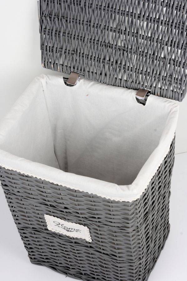 Prútený kôš na bielizeň šedý Home 60x46x35cm