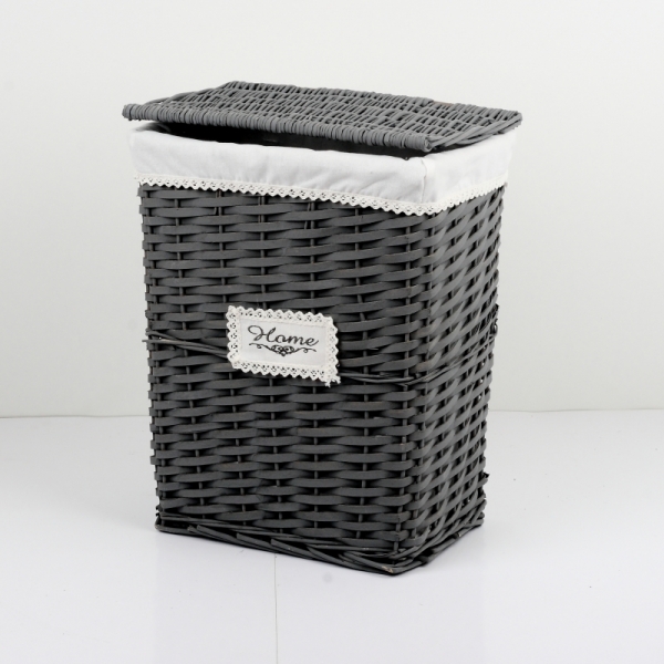 Prútený kôš na bielizeň šedý Home 60x46x35cm