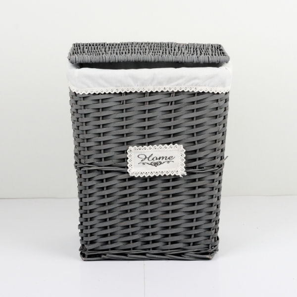 Prútený kôš na bielizeň šedý Home 60x46x35cm