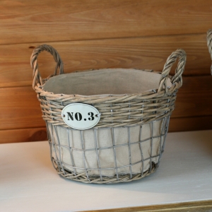 Prútený kôš s číslom guľatý malý 25x16cm