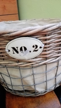 Prútený kôš s číslom guľatý strednej 30cm- vyradenú dek4739