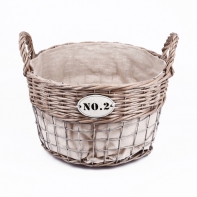 Prútený kôš s číslom guľatý strednej 30cm- vyradenú dek4739