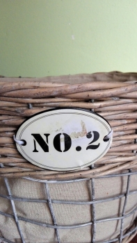 Prútený kôš s číslom guľatý strednej 30cm- vyradenú dek4742