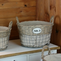 Prútený kôš s číslom guľatý strednej 30cm- vyradenú dek4742