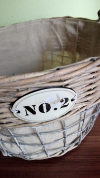 Prútený kôš s číslom guľatý strednej 30cm- vyradenú dek4742