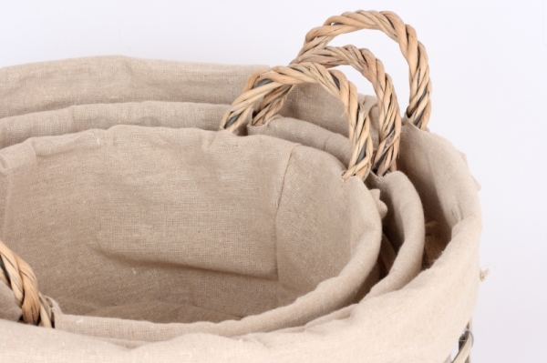 Prútený kôš s látkou 29x20cm