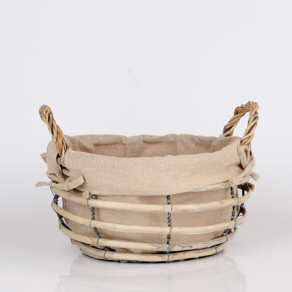 Prútený kôš s látkou 29x20cm