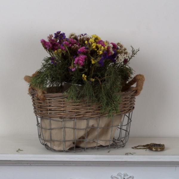 Prútený kôš s látkou 30x16x20cm