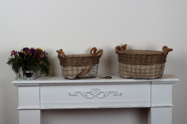 Prútený kôš s látkou 30x16x20cm