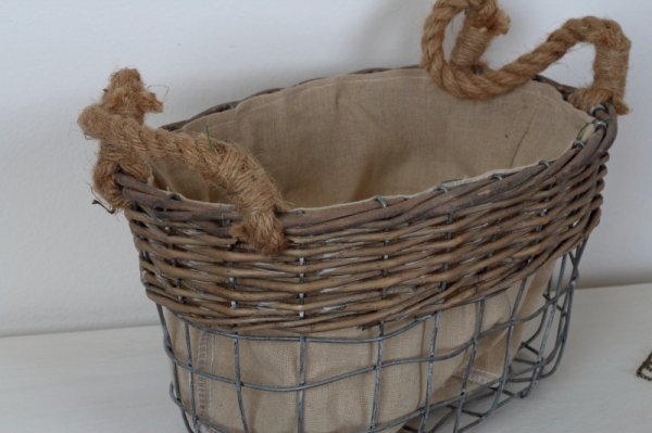 Prútený kôš s látkou 30x16x20cm