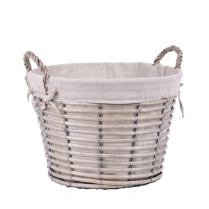 Prútený kôš s látkou guľatý 39x28cm