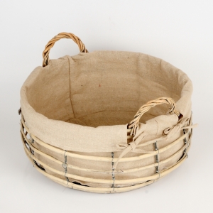 Prútený kôš s látkou guľatý velký 39cm